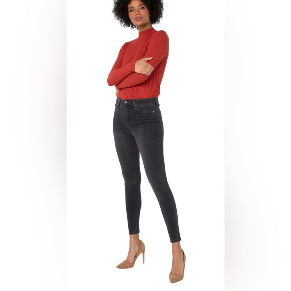 Liverpool High rise ankle skinny petite jeans size 10P / 30 NWT meteorite black